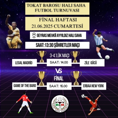 Tokat Barosu Avukat Naci YILMAZ - Avukat Mustafa Gökhan UĞUREL Halı Saha Futbol Turnuvası Final Haftası ve Şöhretler Karması Maçı