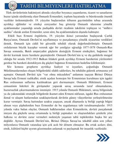 Tarihi Bilmeyenlere Hatırlatma