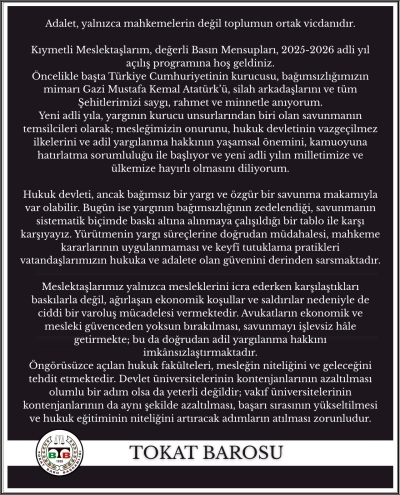 2025-2026 Adli Yılı Basın Açıklaması