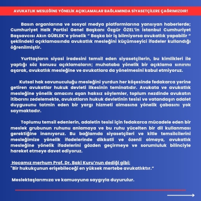 Barolardan Ortak Açıklama