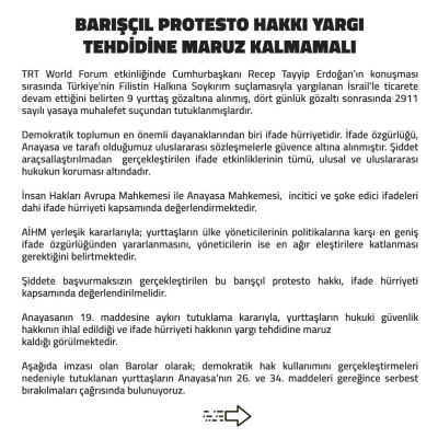 Barolardan Ortak Açıklama