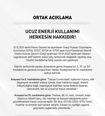 Barolardan Ortak Açıklama
