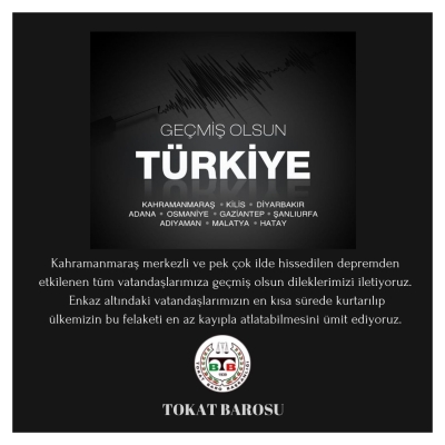 GEÇMİŞ OLSUN TÜRKİYE!