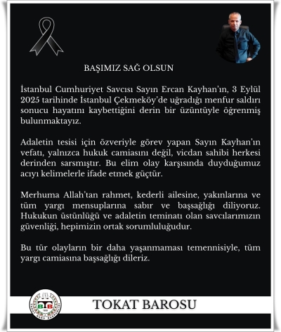 Tüm Yargı Camiasının Başı Sağ Olsun.