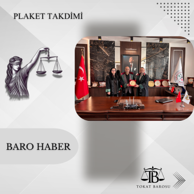 Meslek Büyüğümüz Av. Abdullah KARATAŞ' a 30. Yıl Plaketi.