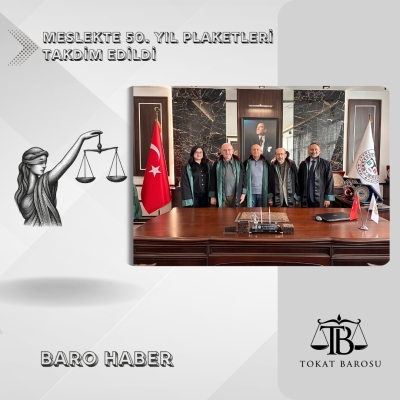 MESLEKTE 50. YIL PLAKETLERİ TAKDİM EDİLDİ